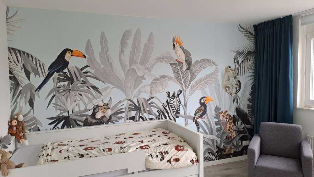 Djungel full av djur