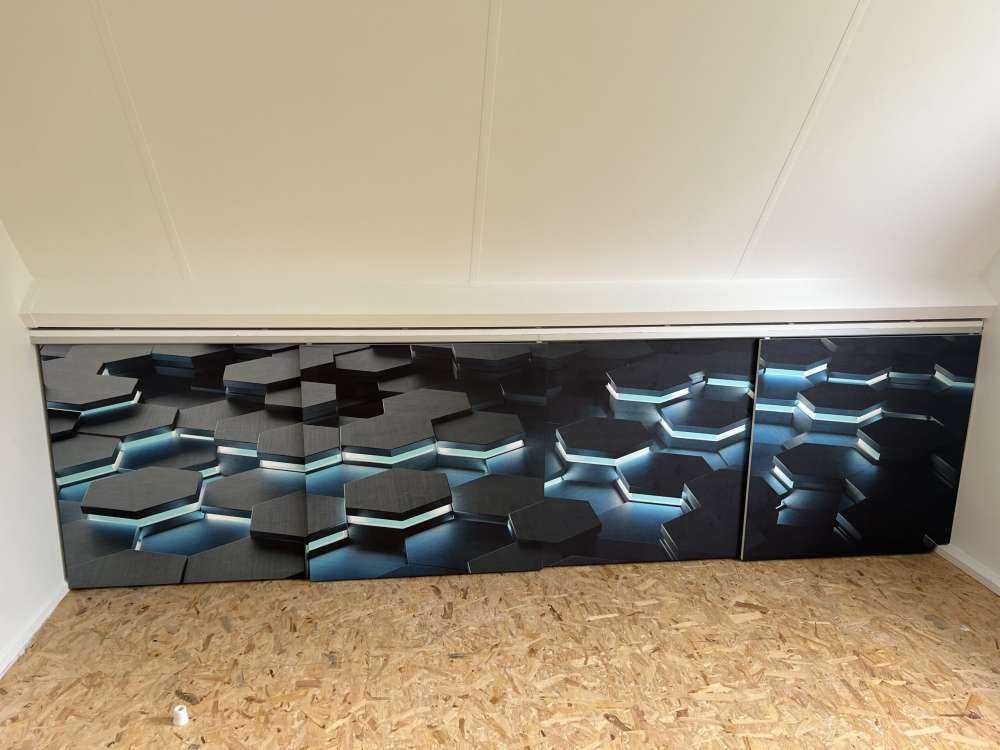 Upplysta 3D-hexagoner