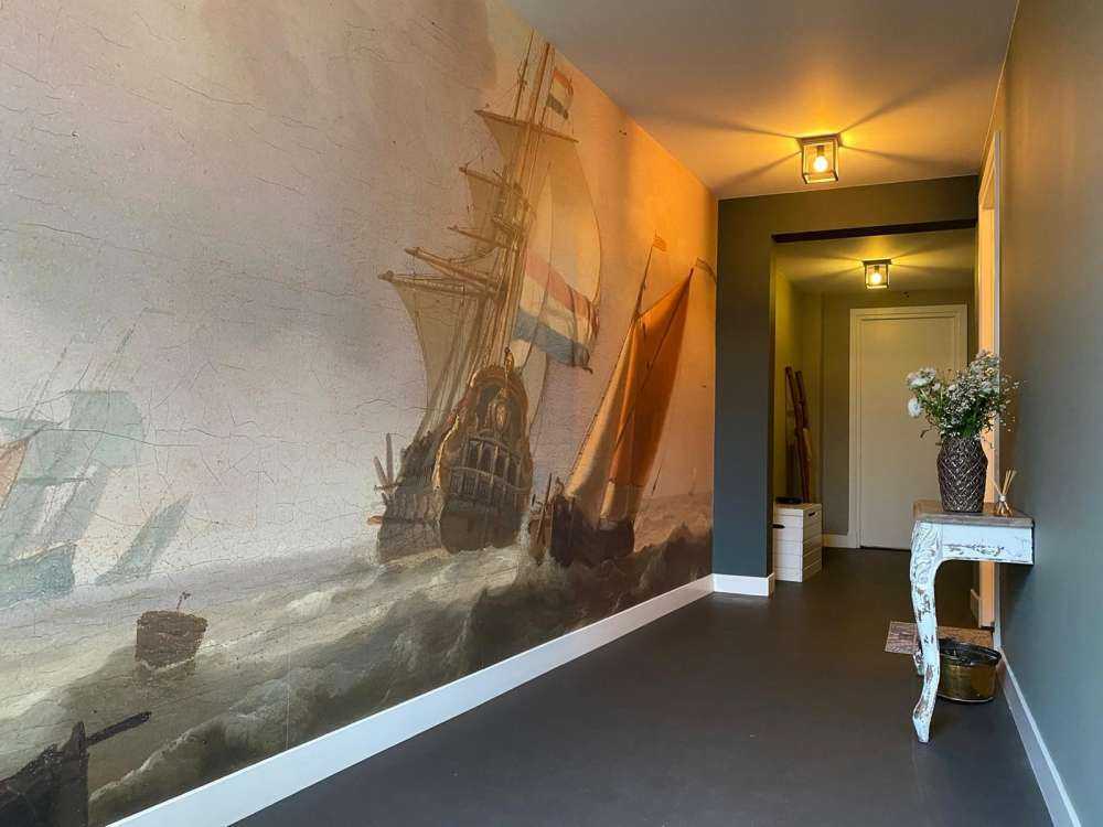 Stenete hav med skip