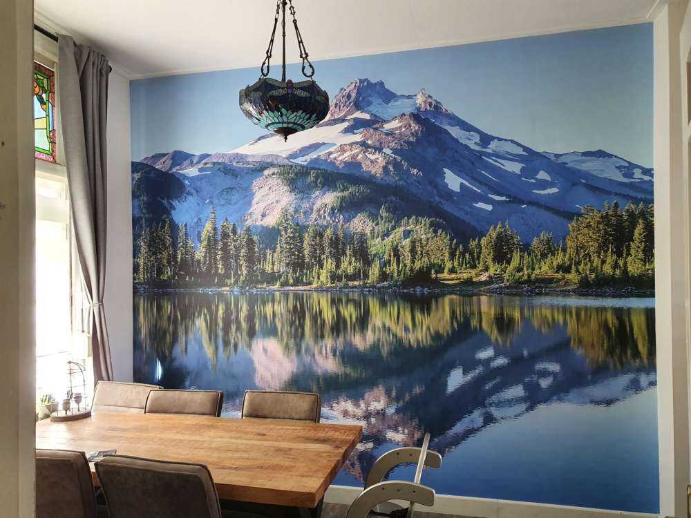 Fototapet fjell av snø