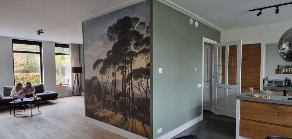 Italiensk landskapp med parasoll furutrær