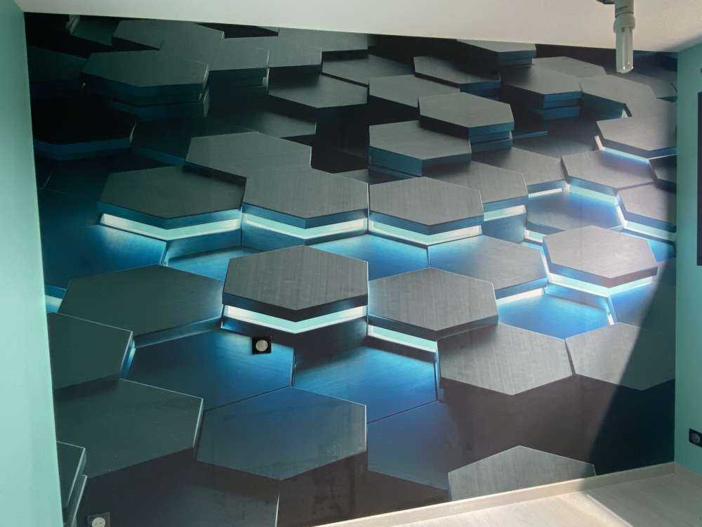 Upplysta 3D-hexagoner