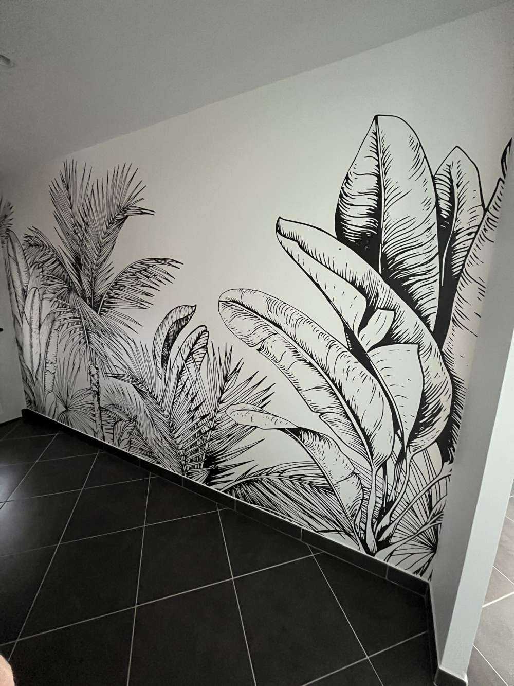 Palmer och bananblad