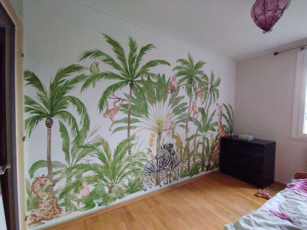 Djungeldjur i akvarell