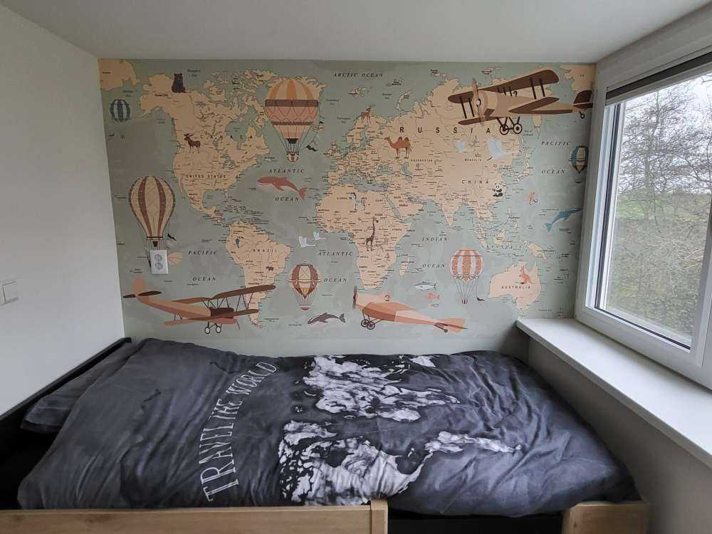Beige världskarta