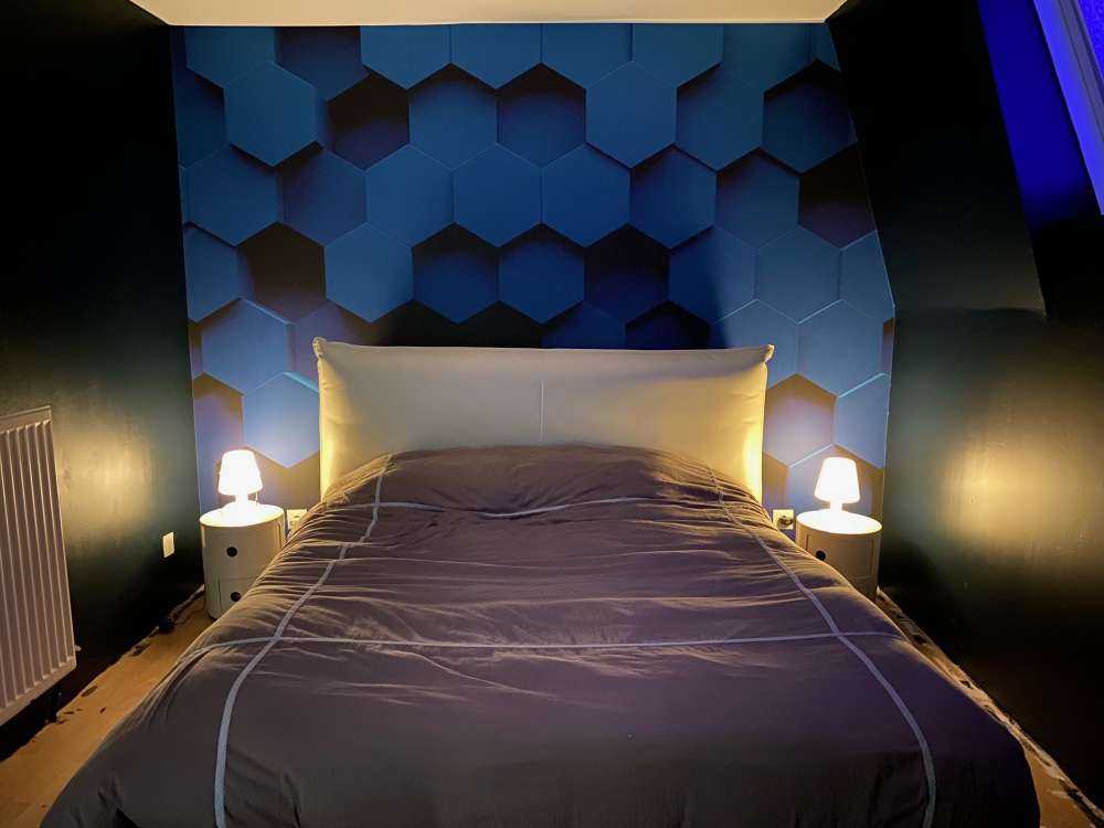 Mørkeblå Hexagons
