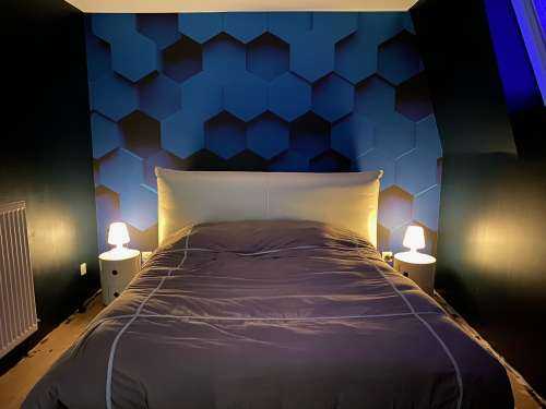 Mørkeblå Hexagons
