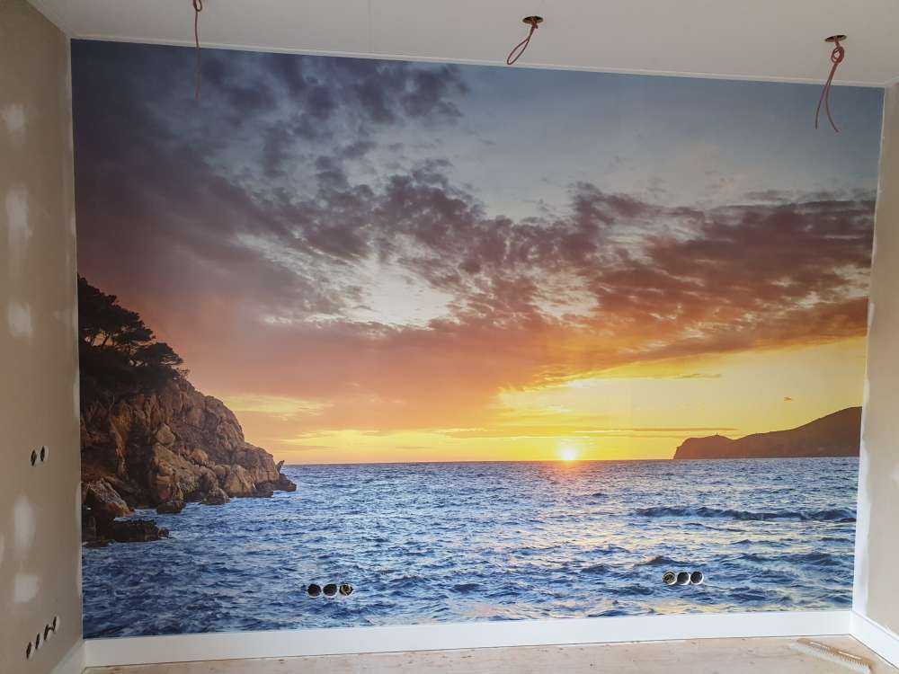 solnedgang på en øy