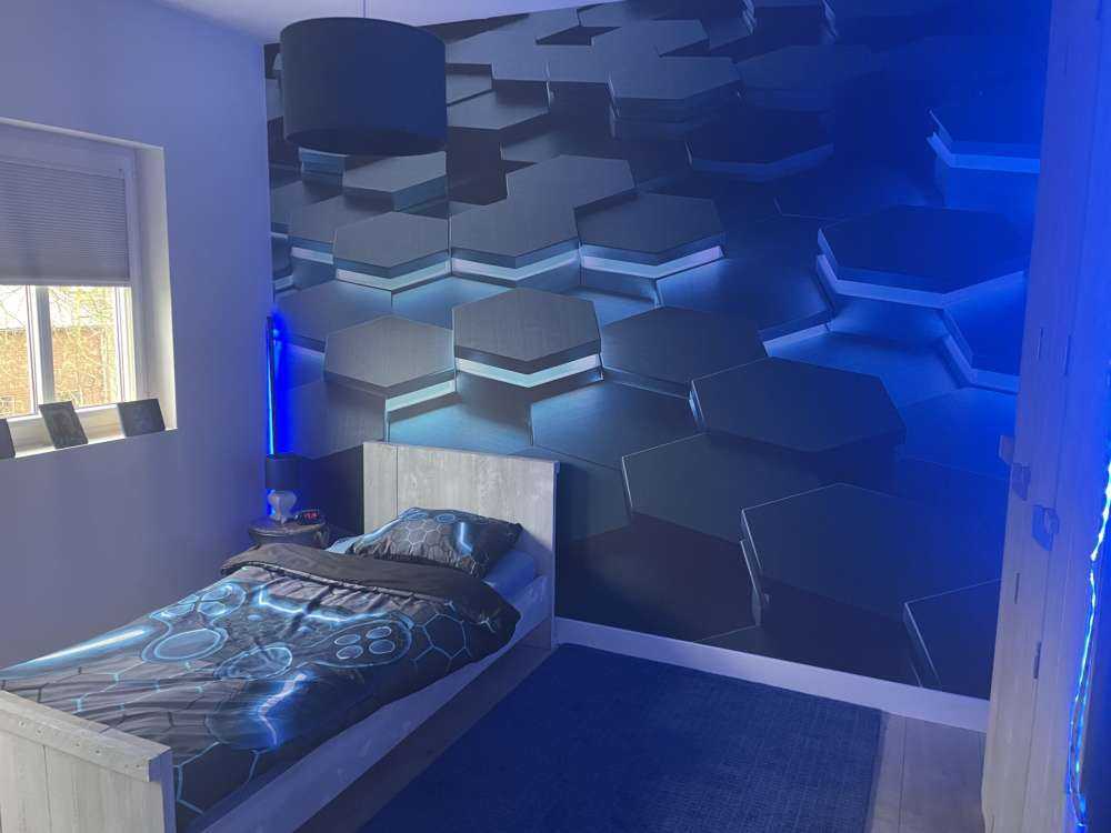 Upplysta 3D-hexagoner