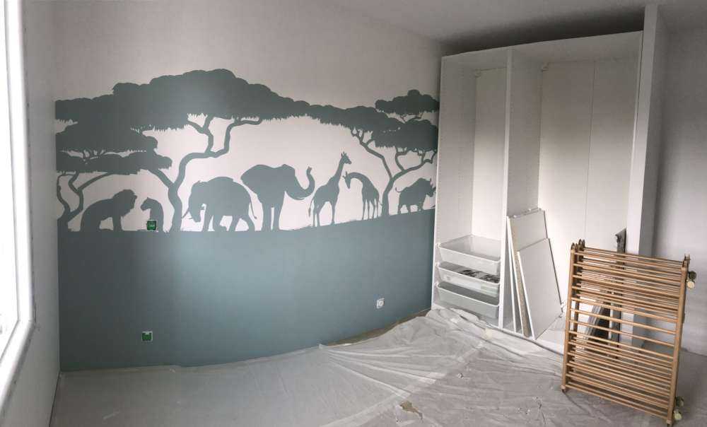 Silhuett safari djur, ljusgrön