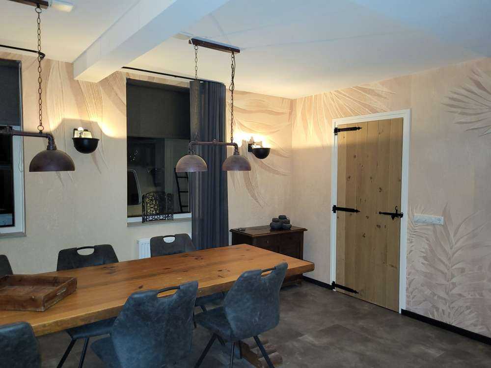 Strukturerede palmeblade, beige