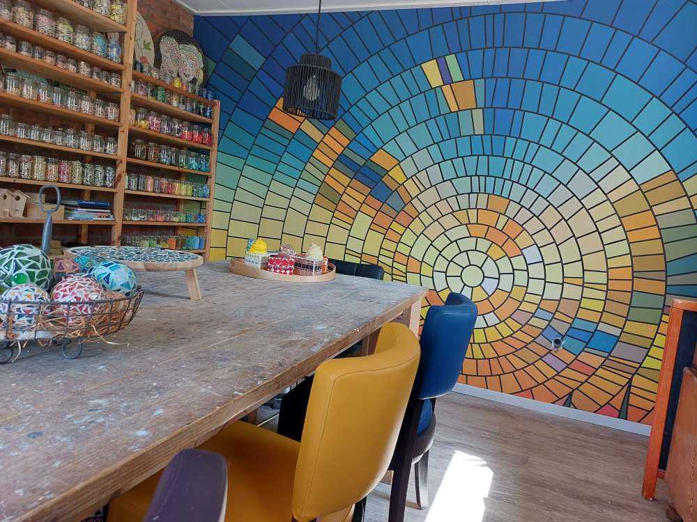 Solnedgang på en plen