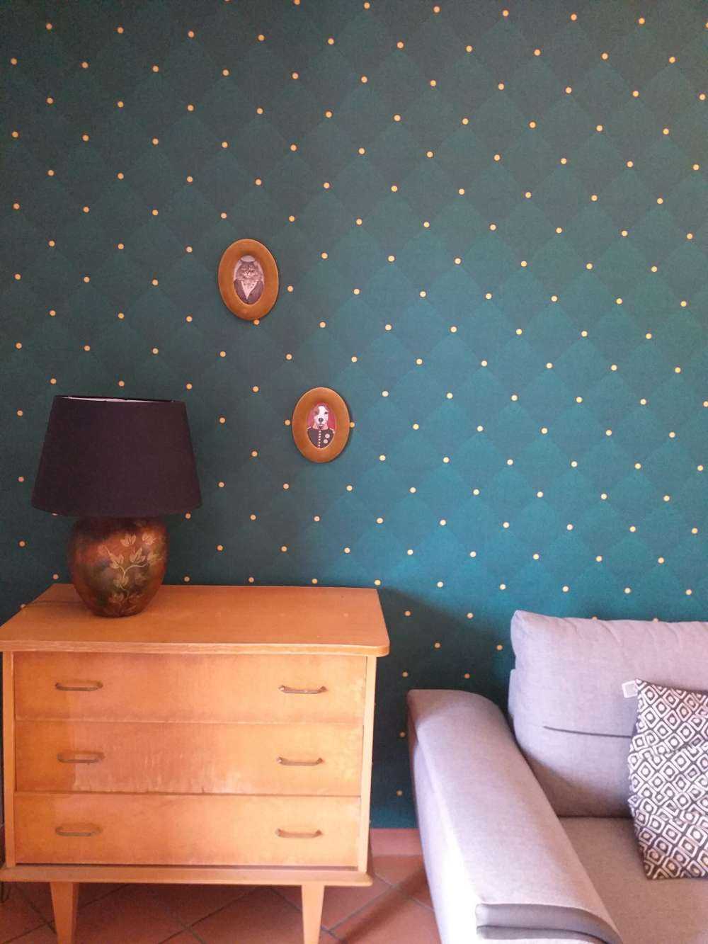 Mørkegrøn chesterfield mønster