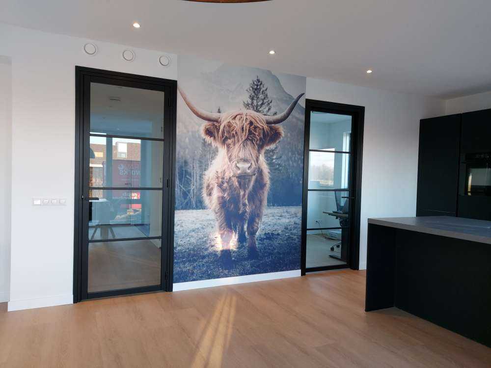 Skotsk hoglandare vid skogen