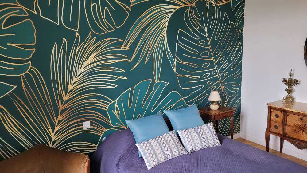 Gröna blad med guld