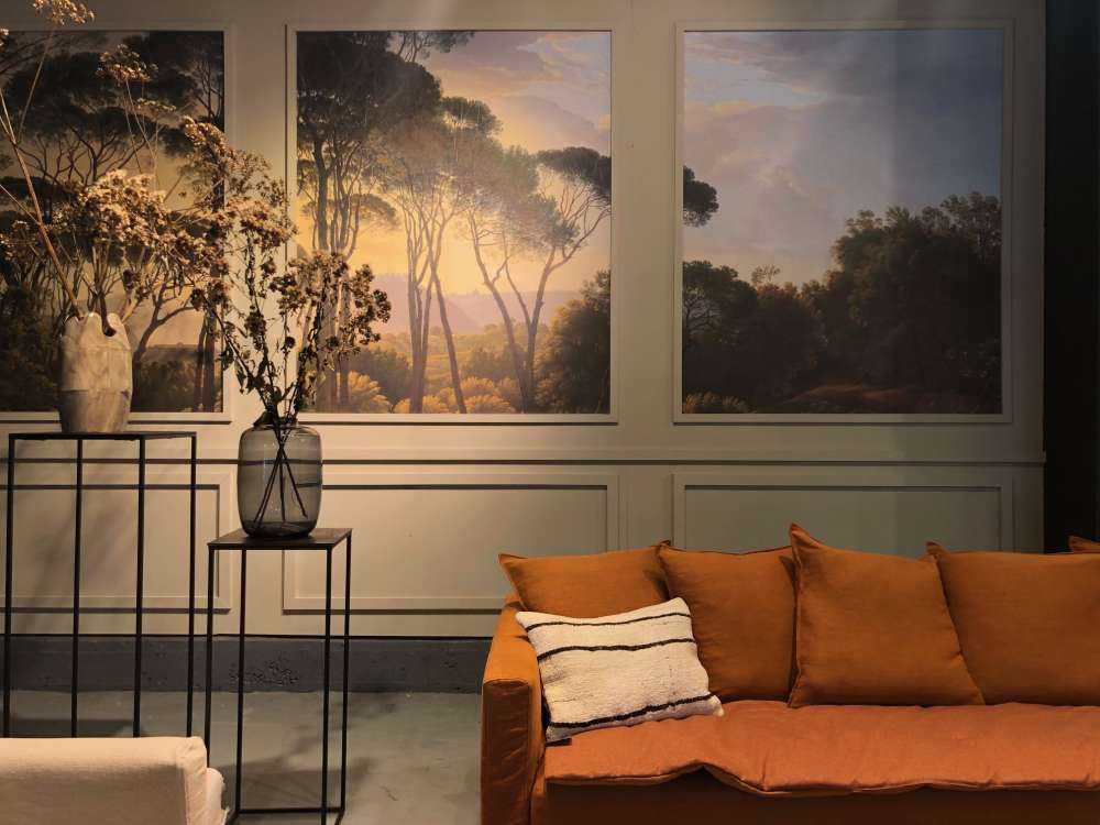 Italiensk landskab med parasol fyrretræer