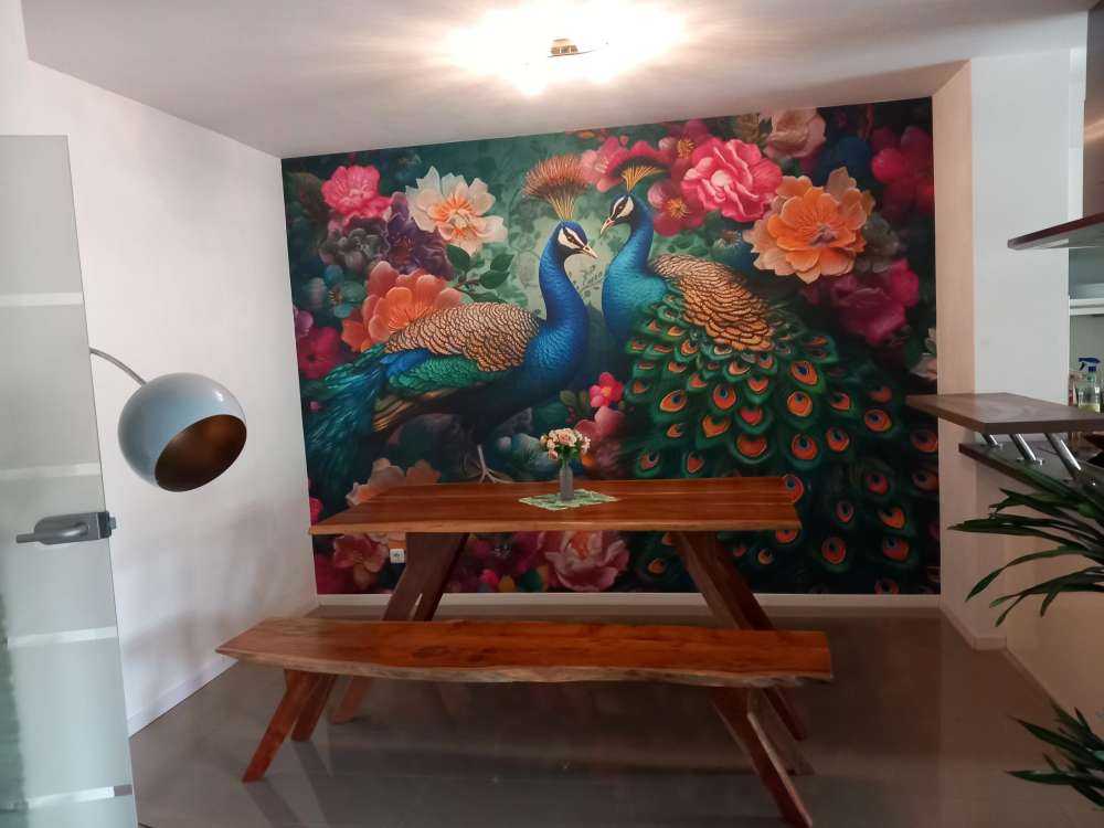 Floral Ball med Påfugler