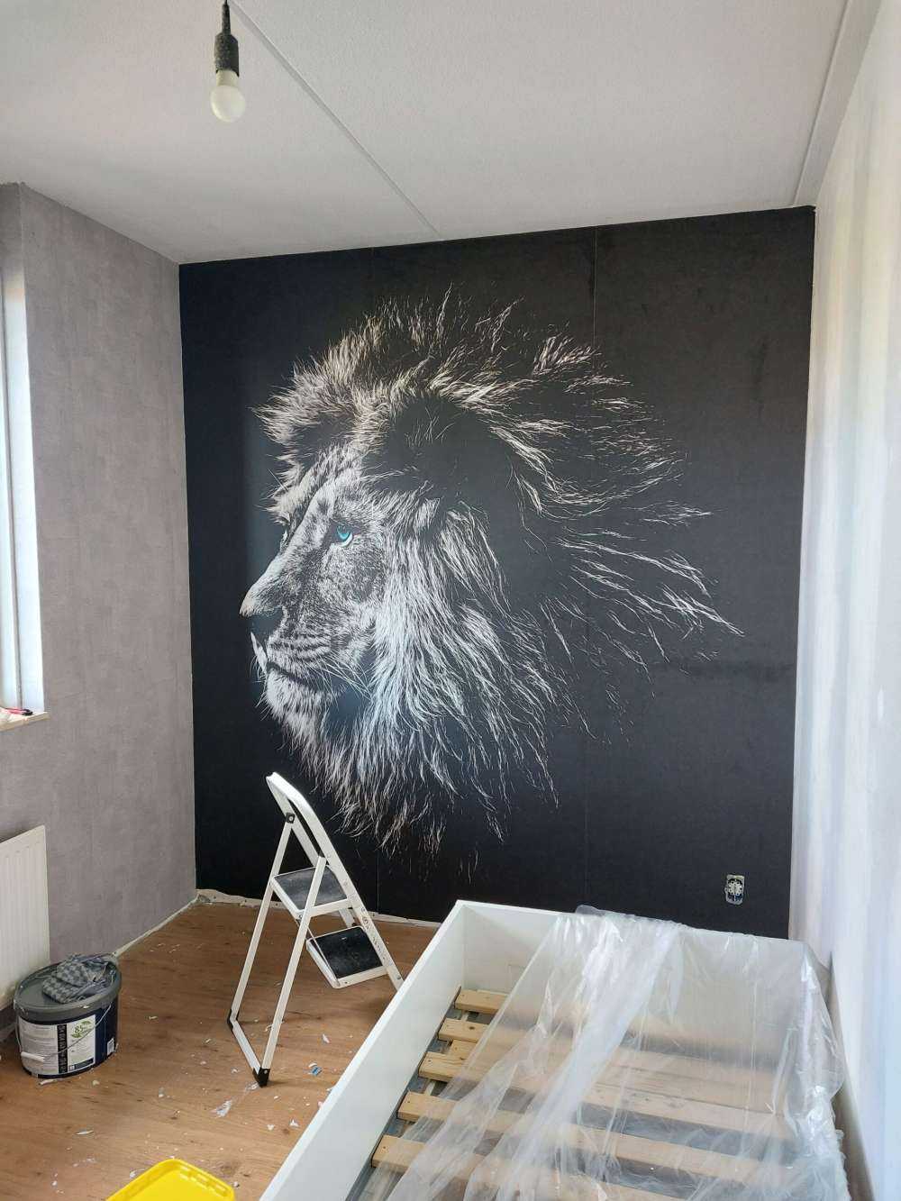 Løve med blå øyne