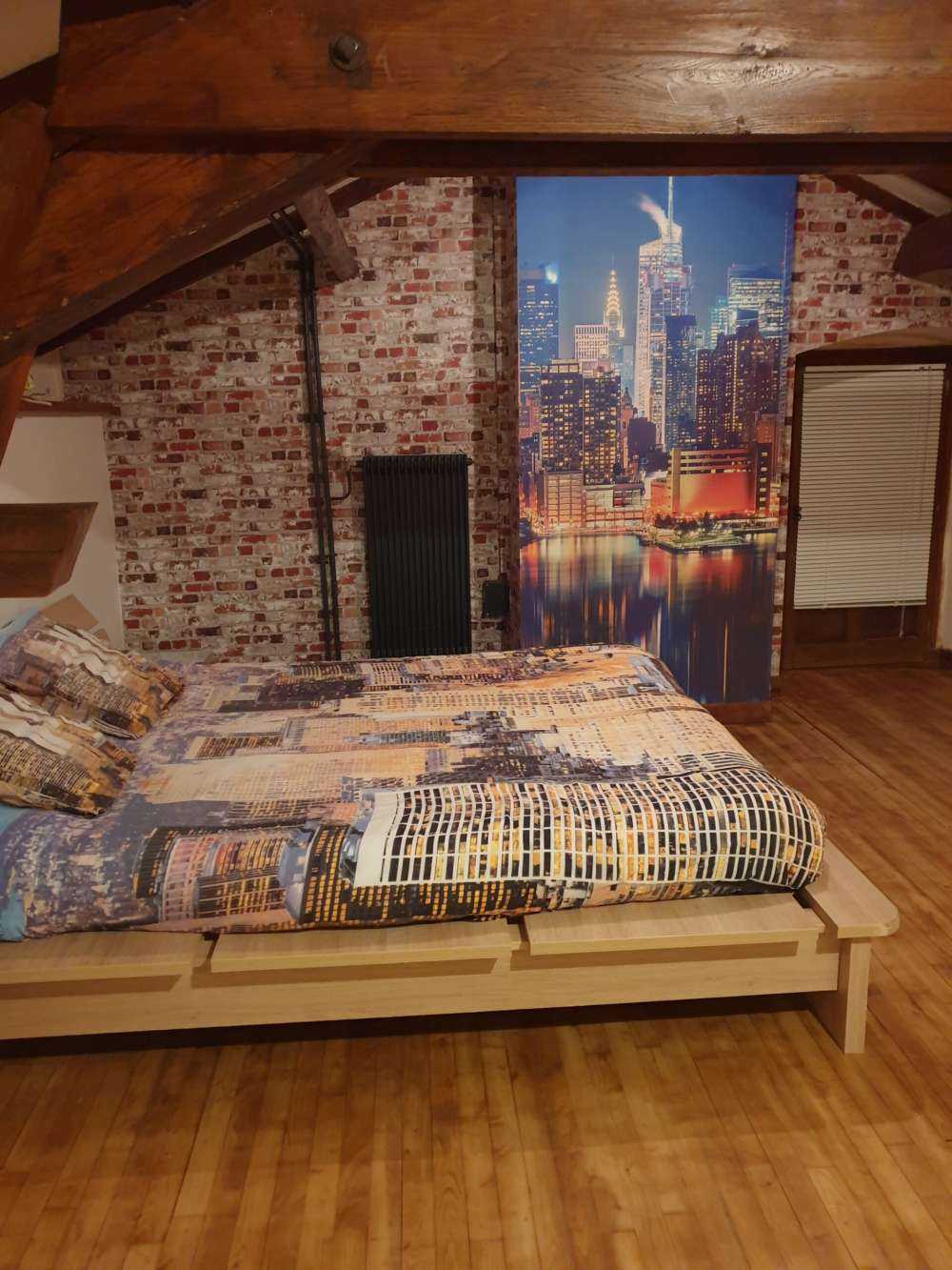 Fototapet New York skyline om natten