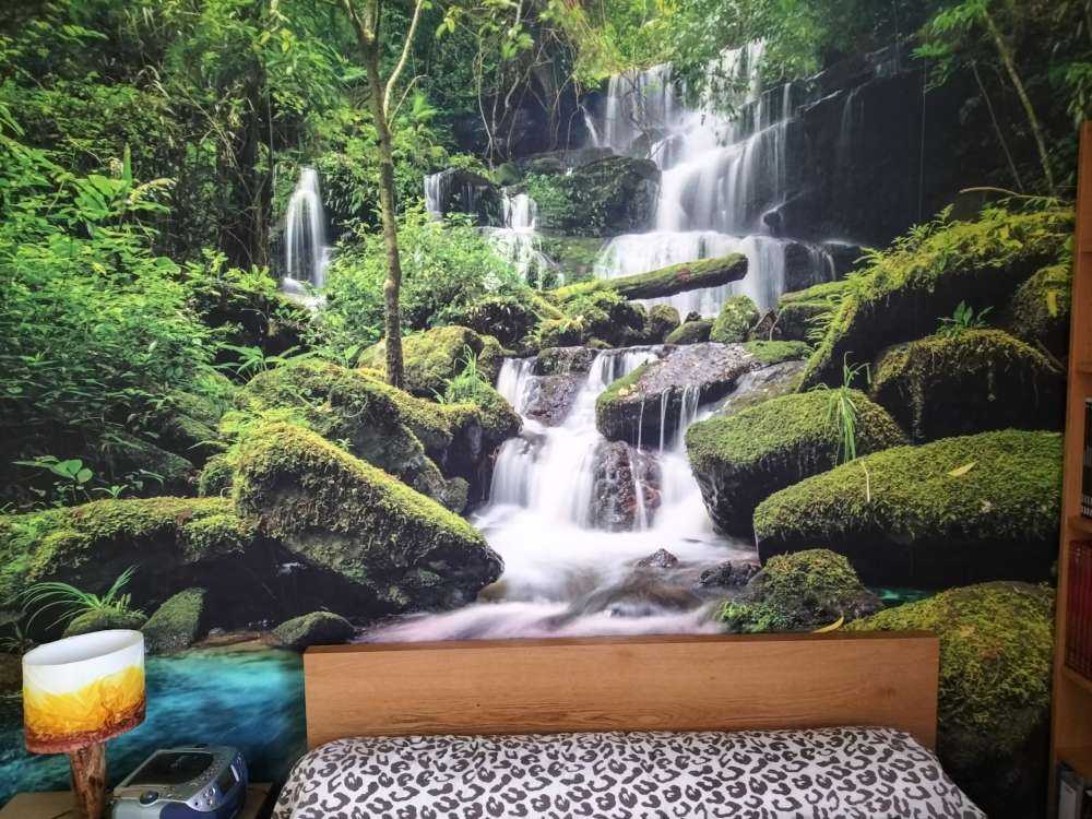 Vattenfall i en djungel