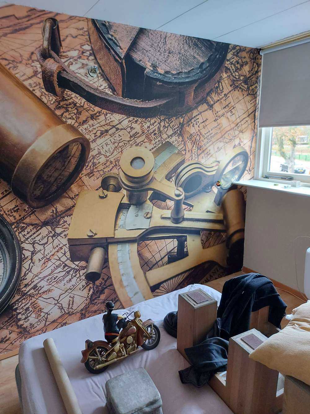 Vintage världskarta med kompass