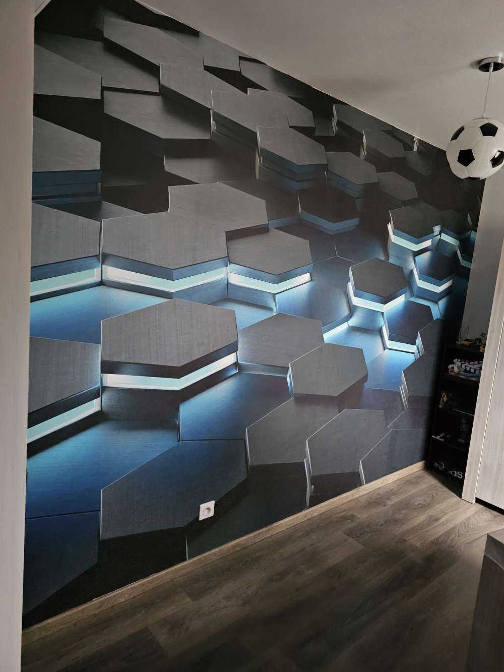 Upplysta 3D-hexagoner