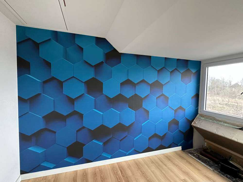 Mørkeblå Hexagons