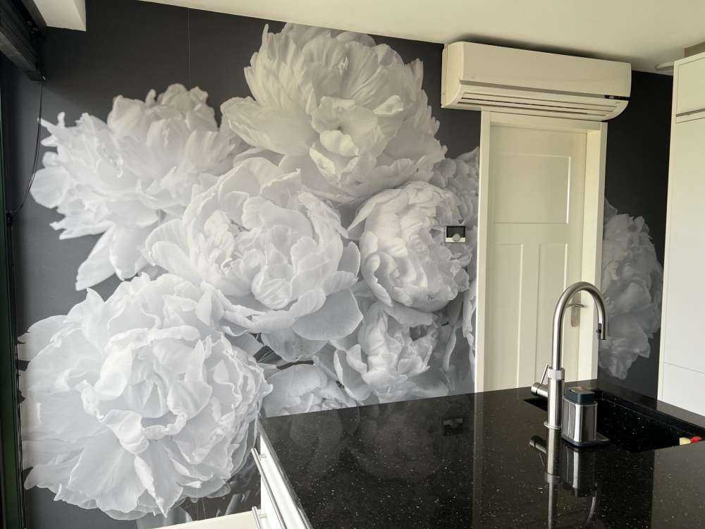 haug med rosa peoner