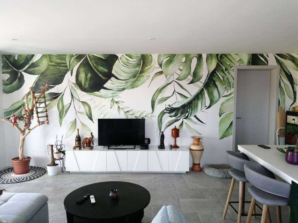 Tropiska akvarellblad