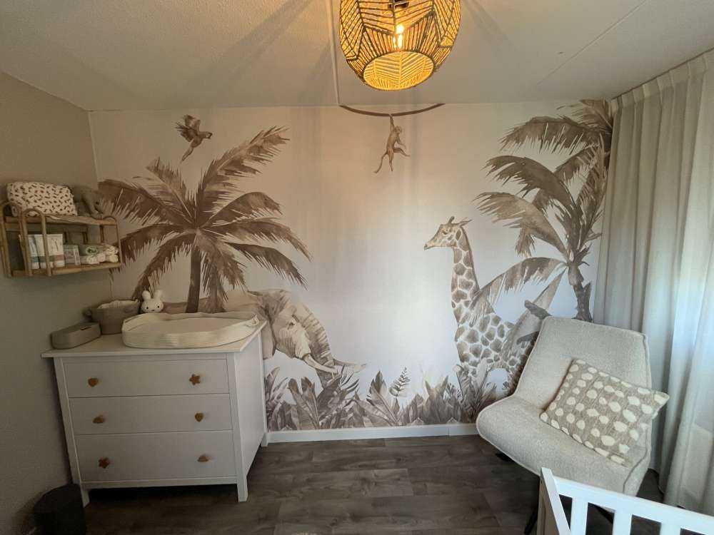 Olika djungeldjur i taupe