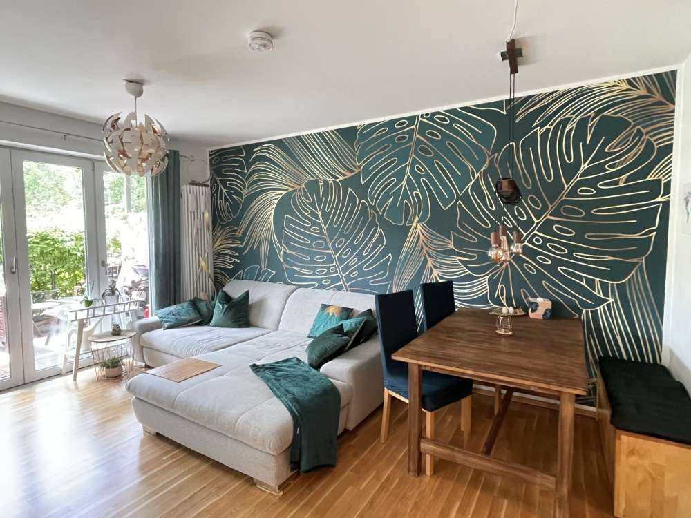 Gröna blad med guld