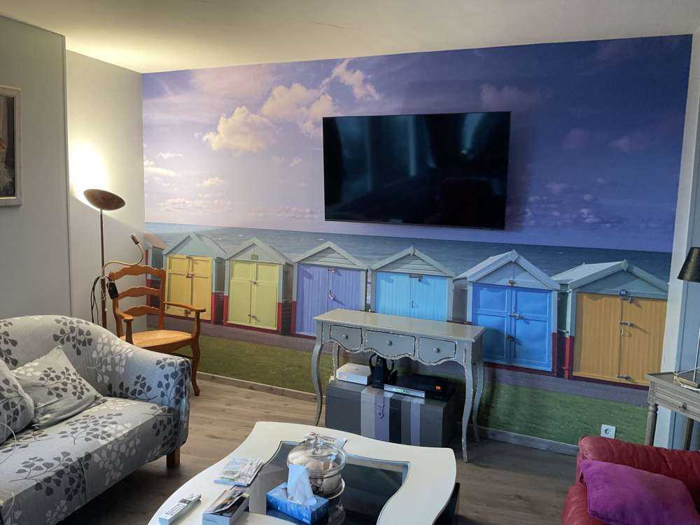 Färgglada strandstugor