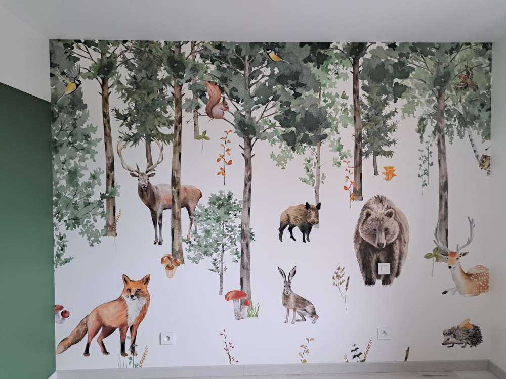 Skogdyr med akvarell