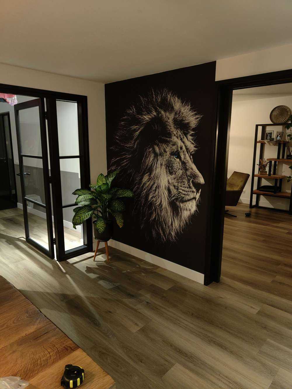 Løve med blå øyne