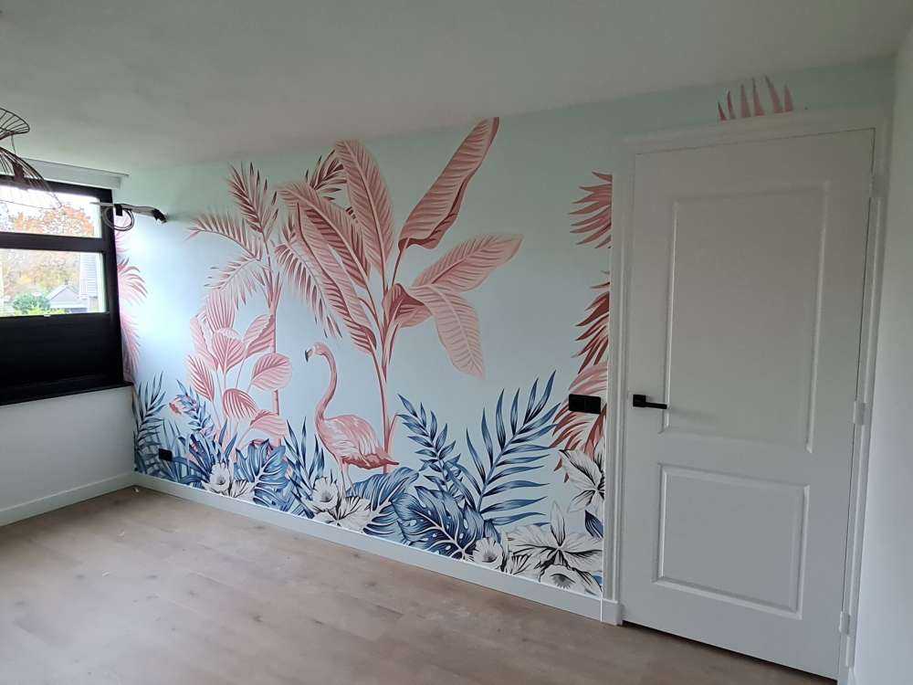 lyserød tropisk jungle