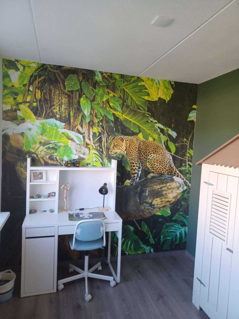 Leopard på en gren