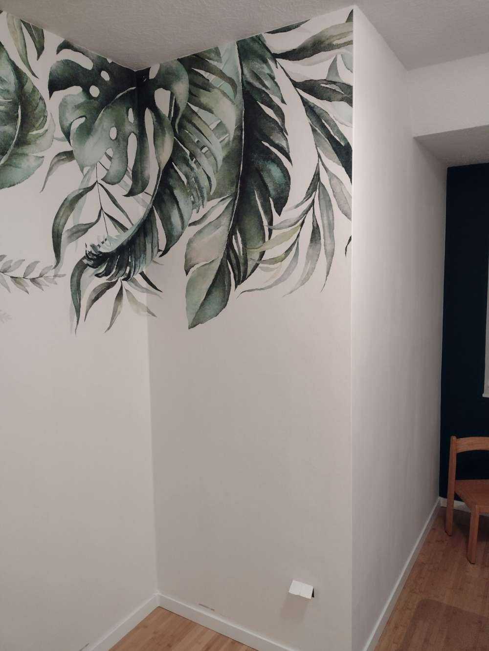 Tropiska akvarellblad