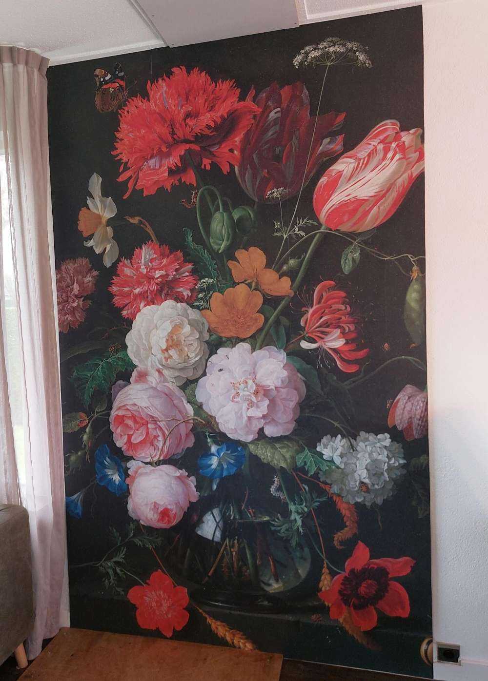 Stadig liv med blomster i en glasvase