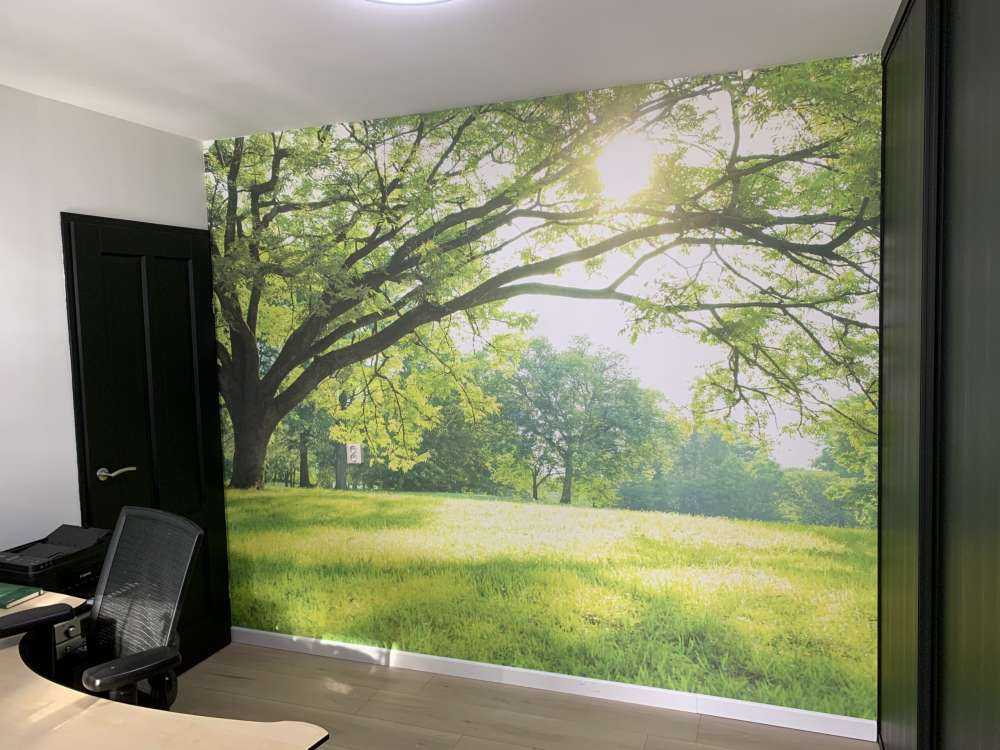 vakret tre med grønt gress