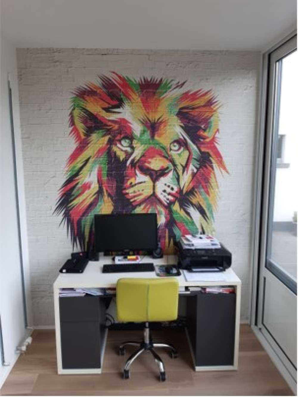 Graffiti af en løve