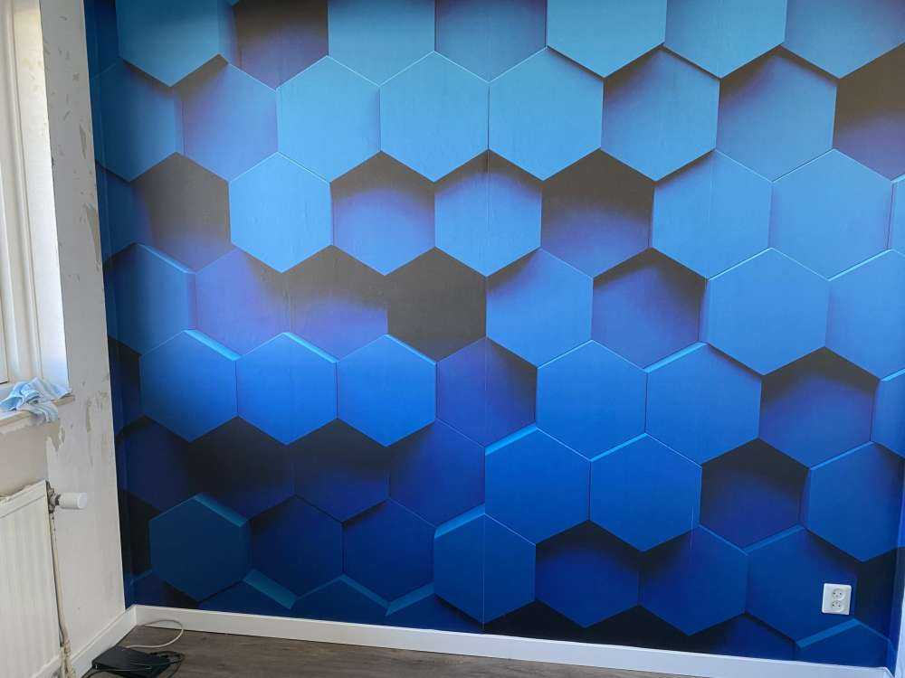 Mørkeblå Hexagons
