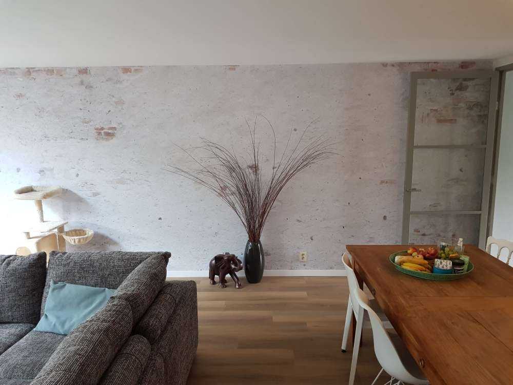 Gammal vägg med stuckatur