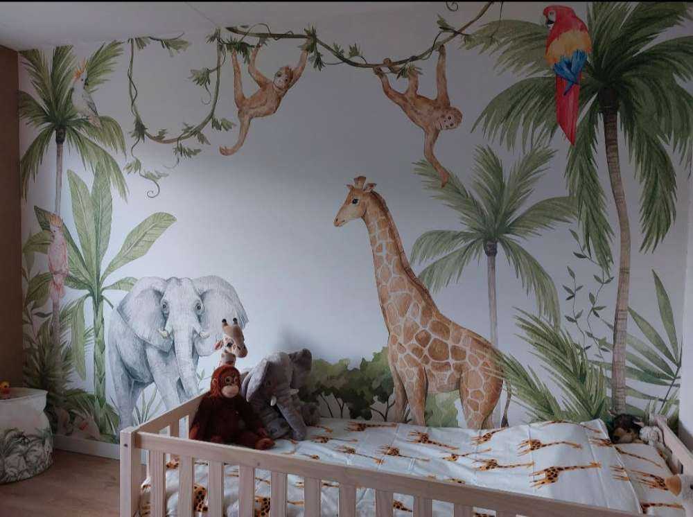 Afrikanska djur i djungel