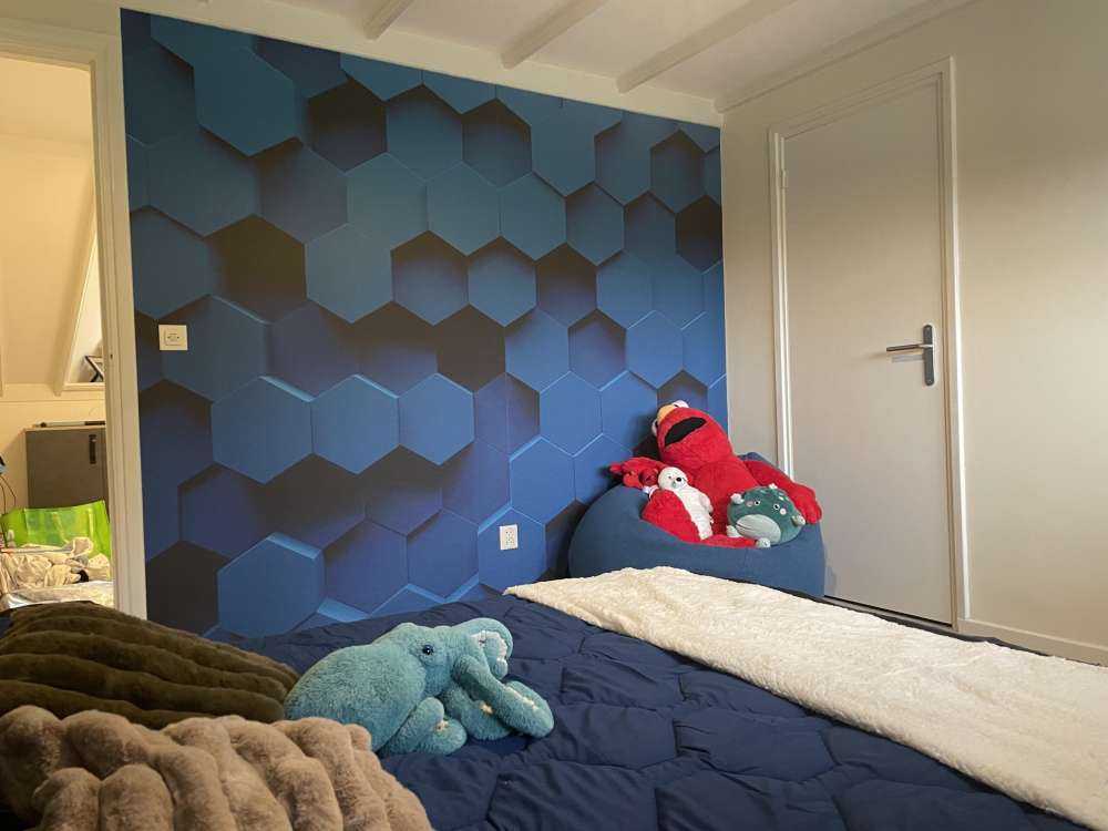 Mørkeblå Hexagons