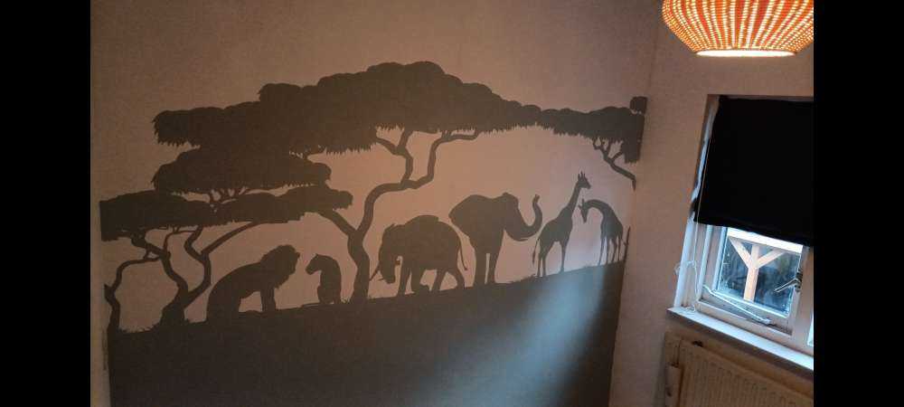 Silhuett safari djur, ljusgrön