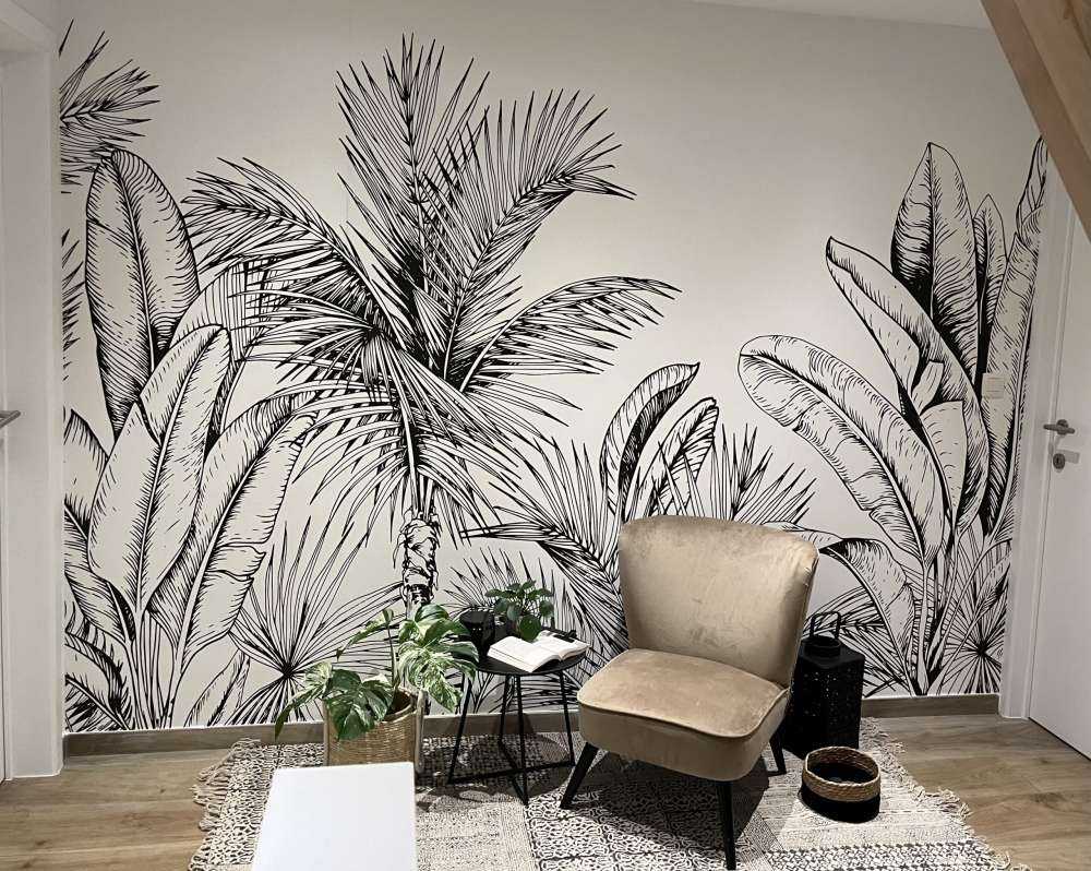 Palmer och bananblad