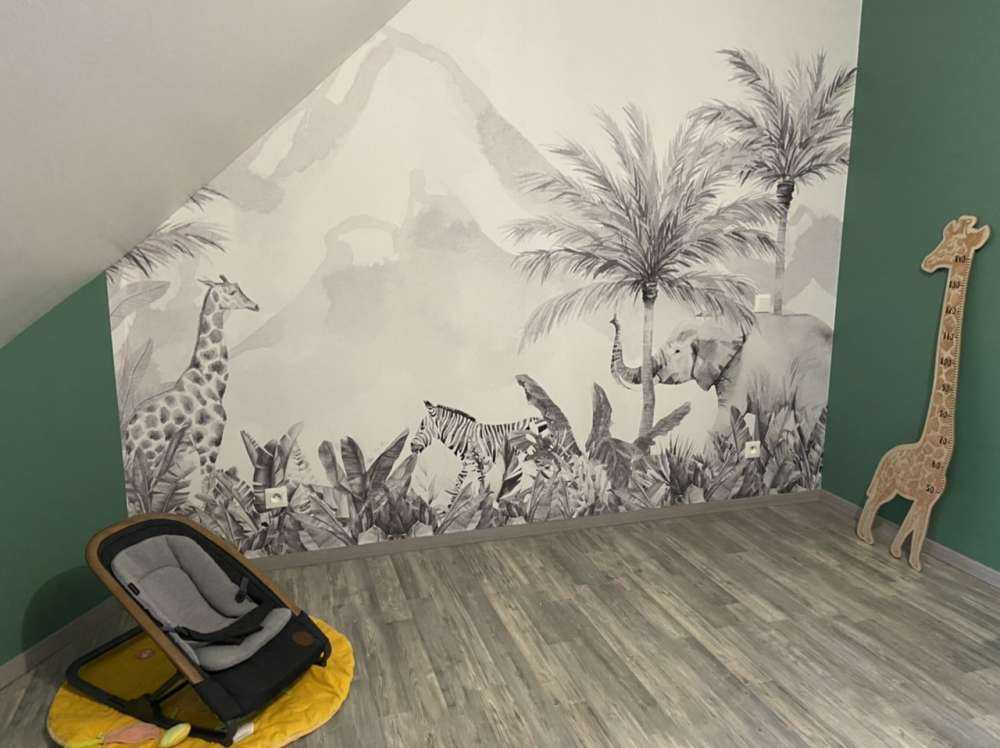 Djungeldjur i svartvitt