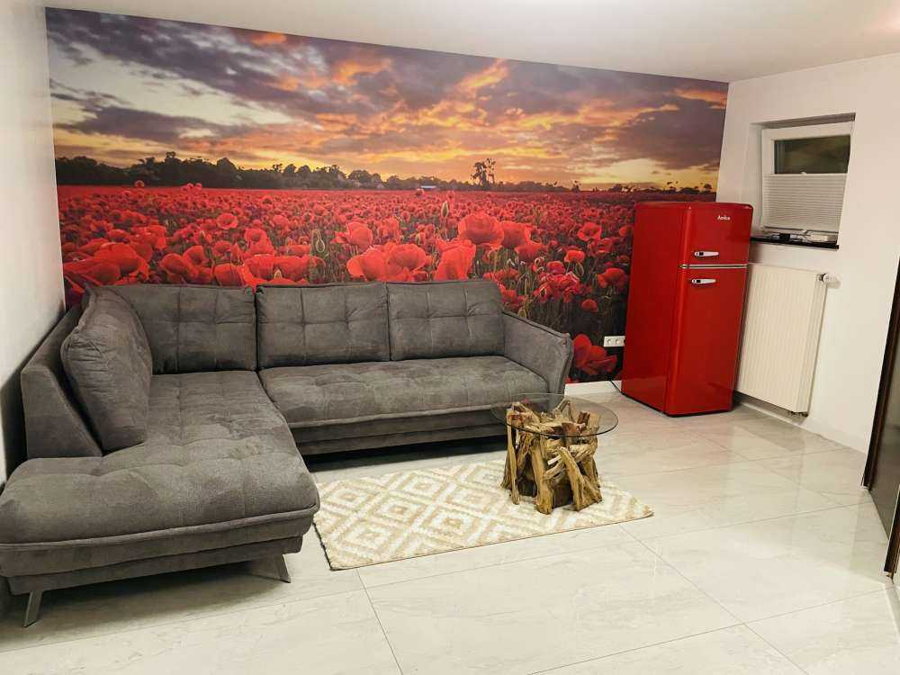 Valmuefelt med vakker himmel