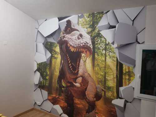 Dino i en vegg