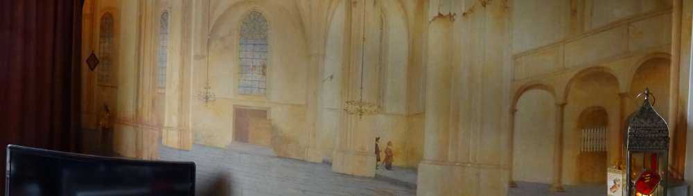 Det indre av Cunerakerk i Rhinen